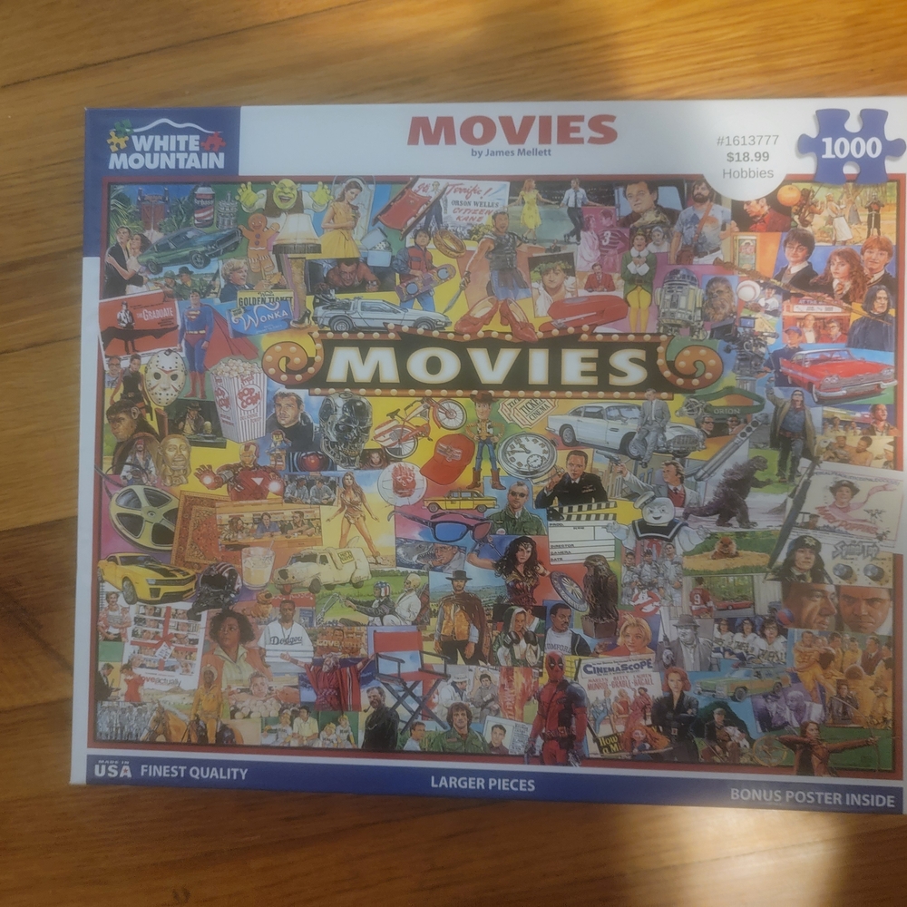 White Mountain Movies Jigsaw Puzzle – Vibrant Multicolor Collage
